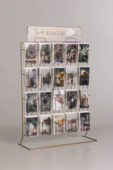 Staand goud/brons kaartenrek (LEEG) 9x13cm|20vaks