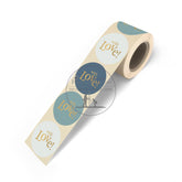 6 sluitstickers met goudfolie blauw