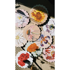 onderzetters rond bloem