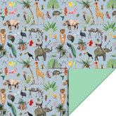 Inpakpapier Jungle blauw