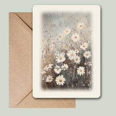 ENKELE kaart blanco bloemen EK22