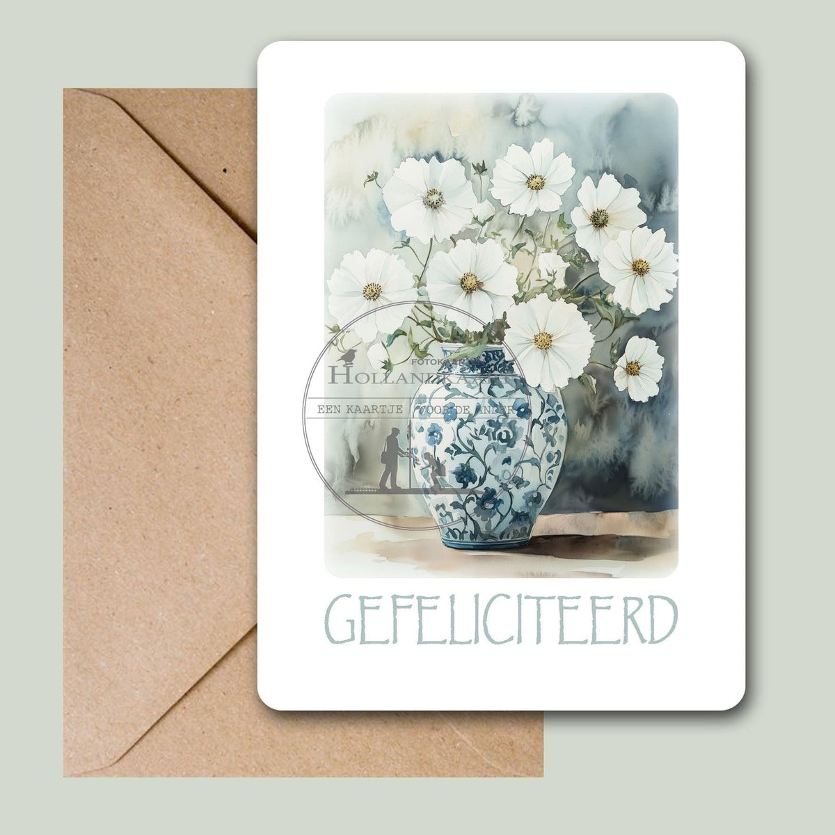 ENKELE kaart (schilderij gefeliciteerd) EK31