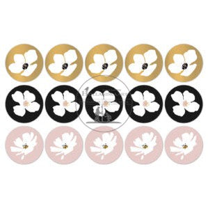 10 sluitstickers Flower Fresh roze/goud