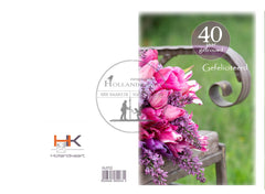 Dubbele wenskaart (40 jarig huwelijk) HJ112