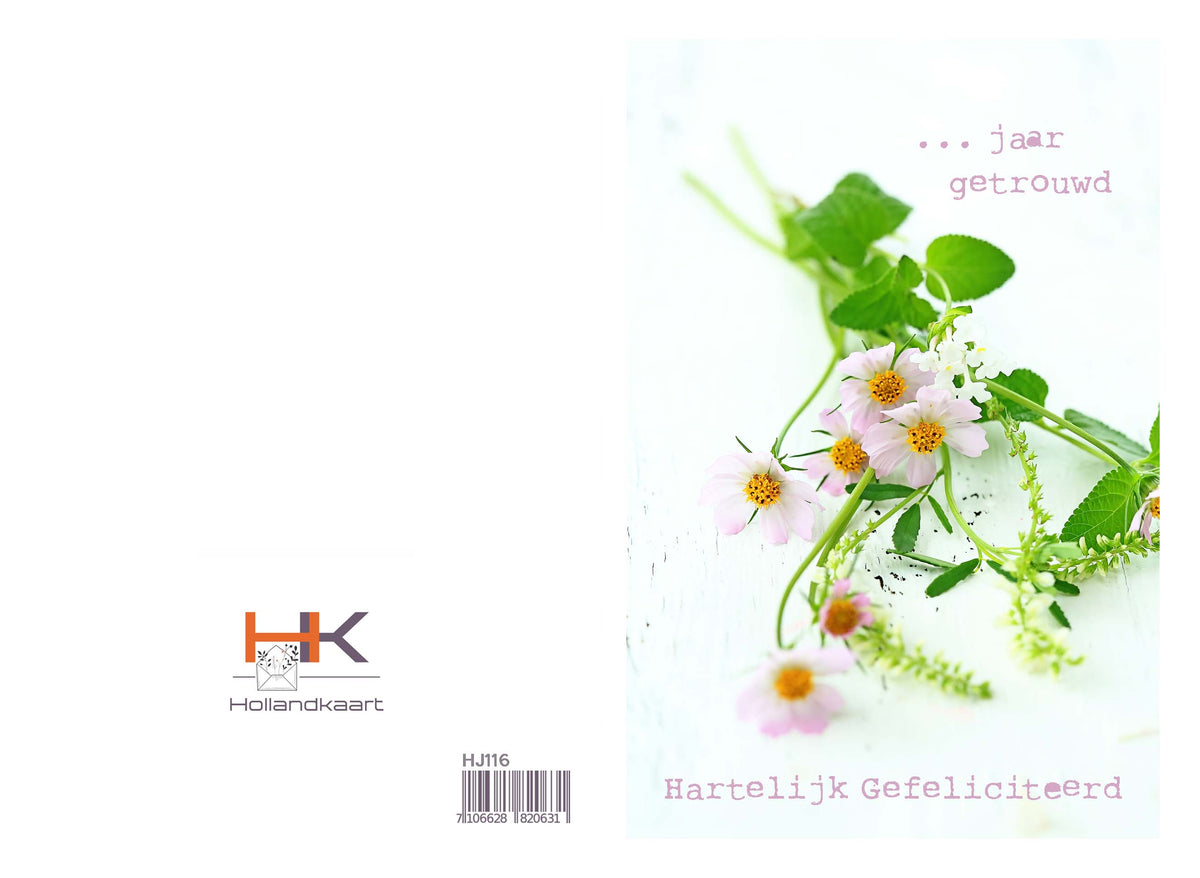 Dubbele wenskaart HJ116   (...-jarig huwelijkjub.)