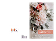 Dubbele wenskaart HJ117 (huwelijksjubileum)