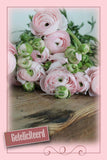 Gefeliciteerd wenskaart roze bloemen