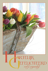 Hartelijk gefeliciteerd - gekleurde tulpen