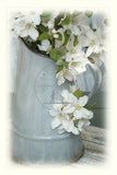 Brocante kaart - witte bloemen